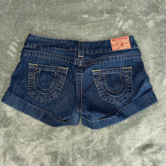 True Religion Dark Denim Shorts - Picture 2 of 3
